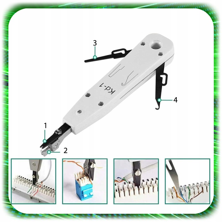 TESTER KABLI SIECIOWYCH RJ45 Przewodów Zaciskarka ZESTAW Sieci LAN ŚCIĄGACZ