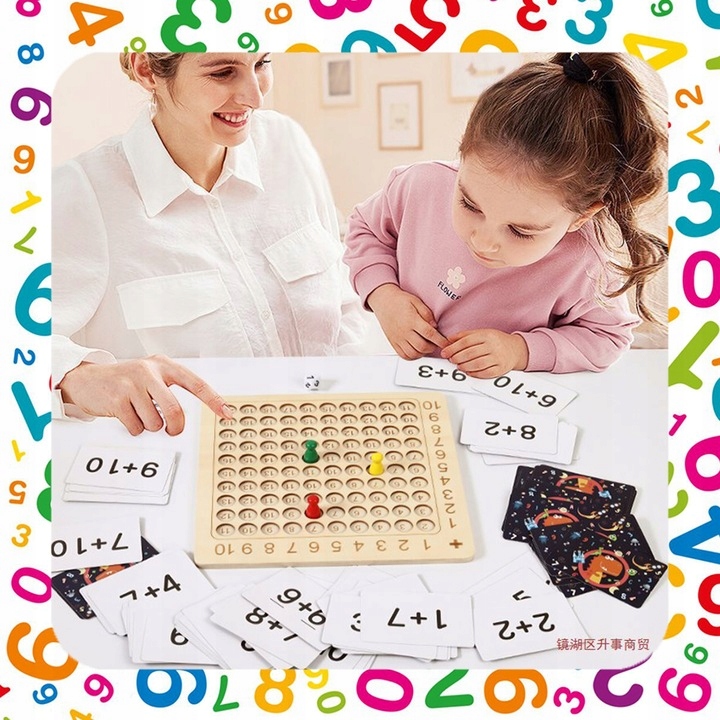 GRA EDUKACYJNA PLANSZOWA TABLICZKA MNOŻENIA + DODAWANIA NAUKA TABLICZKI