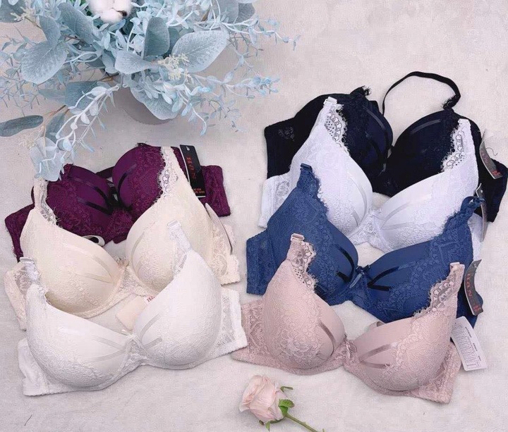 Biustonosz koronkowy stanik usztywniany zbierający z fiszbinami 90C kolory