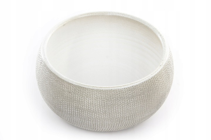 niska osłonka z ceramiki PORTO BOWL 27/13 biała niska doniczka ceramiczna