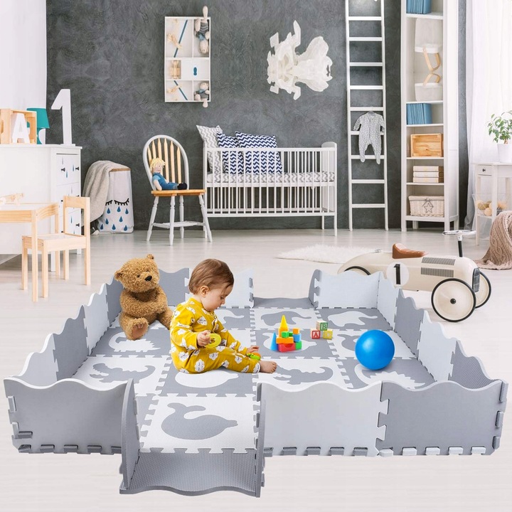 GRUBA MATA EDUKACYJNA puzzle PIANKOWE XXL KOJEC