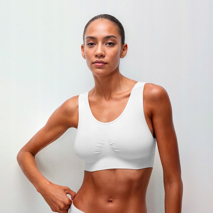 XL 3-pak Biustonoszy Bezszwowych bez Zapięć i Fiszbin z Push-up Wkładkami