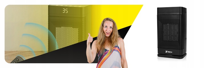 TERMOWENTYLATOR PRZENOŚNY GRZEJNIK FARELKA DO POKOJU Z PILOTEM 1500 W