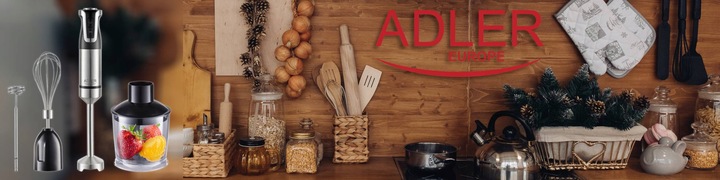 Blender Kuchenny Ręczny 1800W Turbo 20 Ustawień Prędkości Zestaw Adler