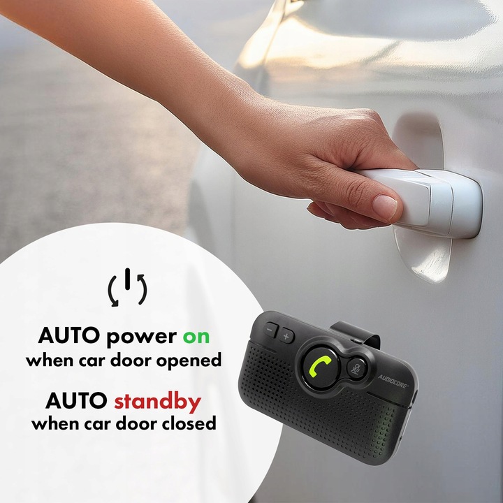 ZESTAW GŁOŚNOMÓWIĄCY Bluetooth 5.0 do SAMOCHODU AUTOSTART USB-C A2DP 2W