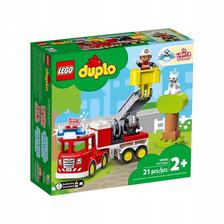LEGO Duplo Straż pożarna Samochód Wóz strażacki 10969 Duże Klocki dla 2 3 4