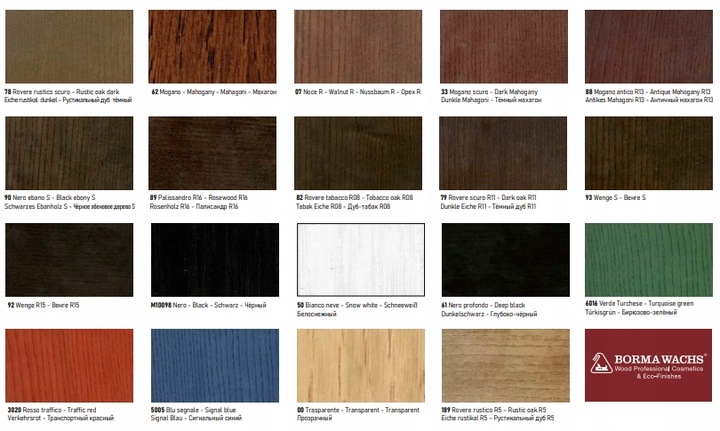 Twardy OLEJ DO BLATÓW I MEBLI DREWNIANYCH BARWIONY BORMA WACHS 54