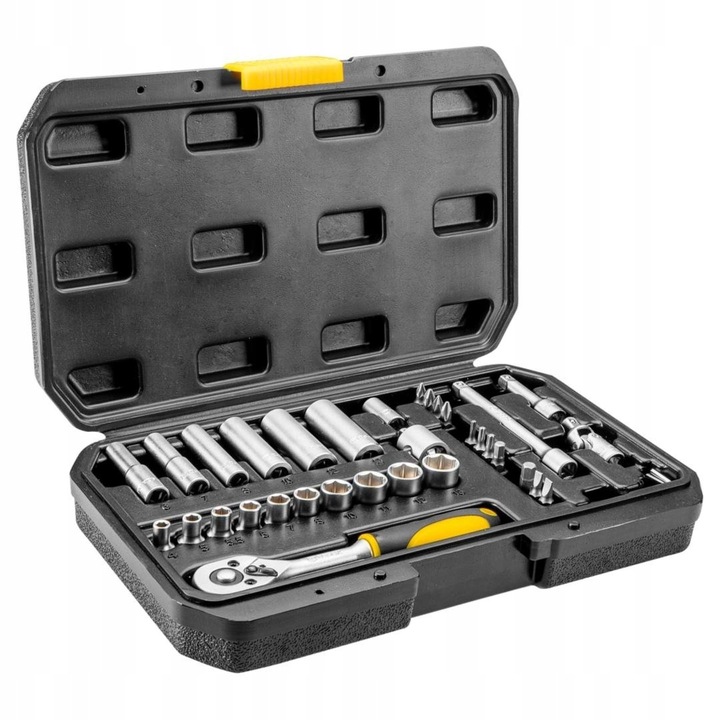 KLUCZE NASADOWE ZESTAW Z WALIZKĄ 1/4" 36 szt. TOPEX 38D669