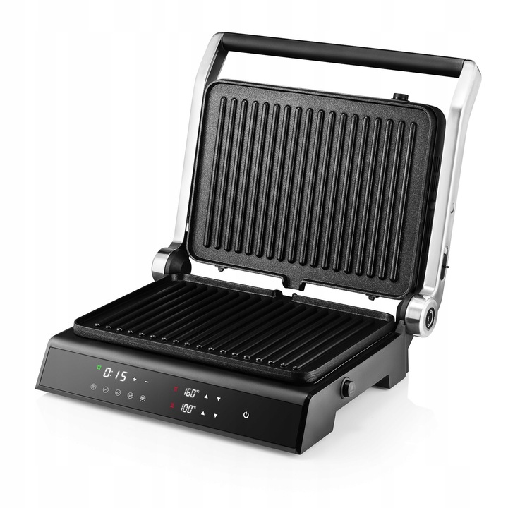 GRILL ELEKTRYCZNY Z REGULACJĄ TEMPERATURY 5 PROGRAMÓW ROZKŁADANY LED