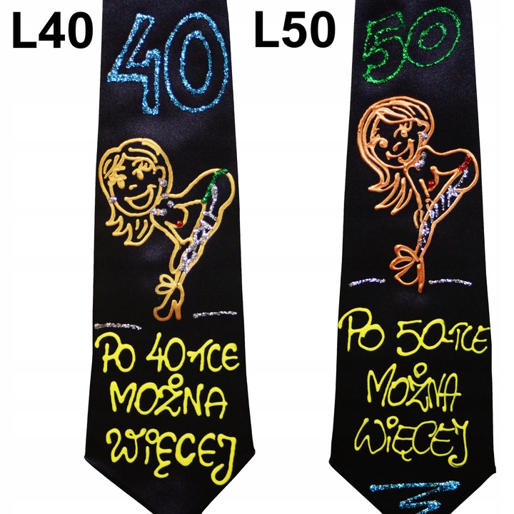 PREZENT NA URODZINY KRAWAT 18 30 40 50 60 70