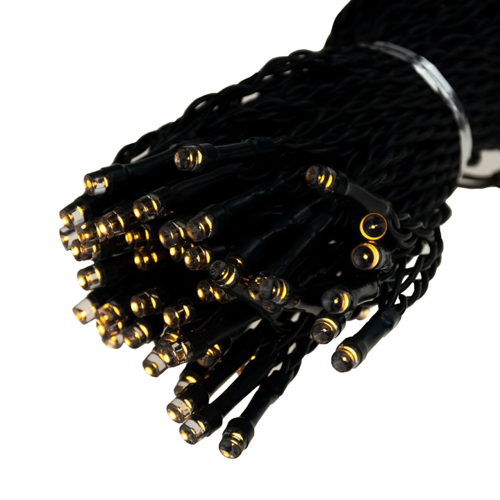 LAMPKI CHOINKOWE SOLARNE 100 LED 10m GIRLANDA CIEPŁE BIAŁE 8 FUNKCJI