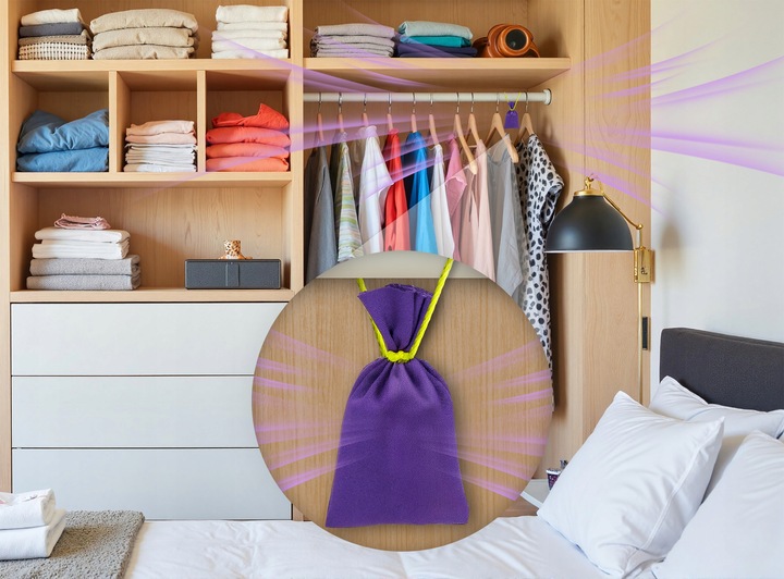 LAWENDOWY WORECZEK NA MOLE UBRANIOWE ODZIEŻOWE NO PEST x5 DŁUGIE