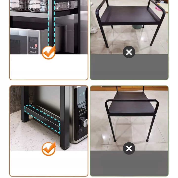 Półka stojak na mikrofalówkę regał kuchenny regulowany kuchenny stal