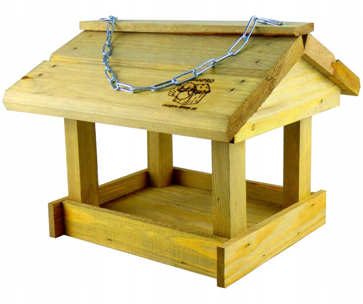 Karmnik dla ptaków zimujących K-35 Klasyczny Drewniany Domek Budka