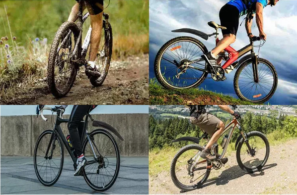 BŁOTNIKI ROWEROWE NA ROWER 26/28 PRO PRZÓD+TYŁ KOMPLET CHLAPACZE MTB CZARNY