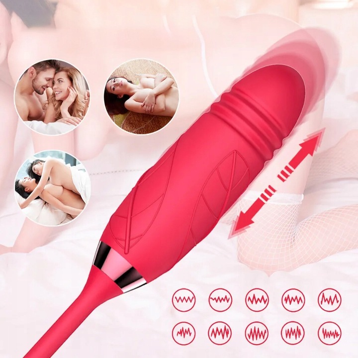 WIBRATOR POSUWISTY STYMULATOR ŁECHTACZKI MOCNE WIBRACJE RÓŻA CZERWONY