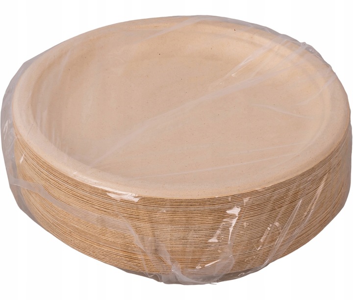 Talerze jednorazowe z trzciny cukrowej LEPSZE NIŻ PAPIEROWE 50 szt. Ø 26 cm