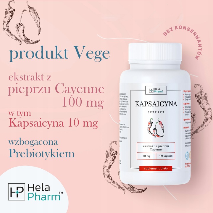 KAPSAICYNA EKSTRAKT 10mg ODCHUDZANIE 120 kaps