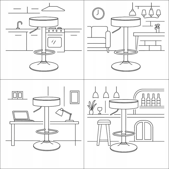 HOKER BAROWY OBROTOWY STOŁEK TABORET KRZESŁO Z EKOSKÓRY BAROWE