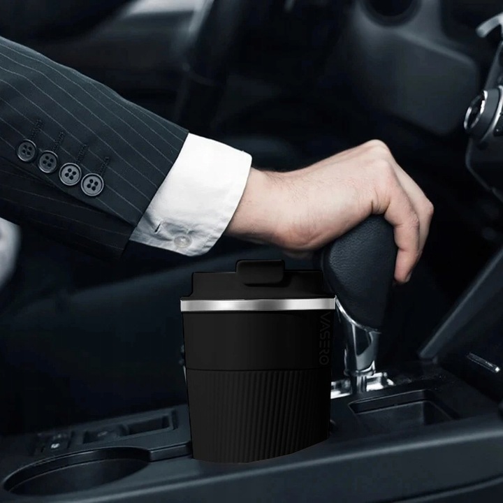 ANTYPOŚLIZGOWY KUBEK TERMICZNY USTNIK TERMOS na herbatę kawę DO SAMOCHODU