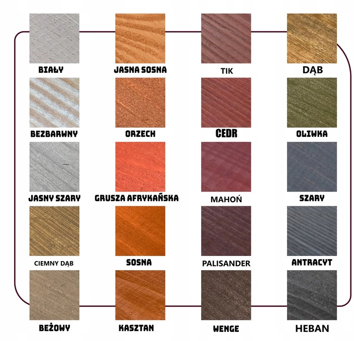 IMPREGNAT farba do drewna 10L Z WOSKAMI 20 KOLORÓW - Najwyższa jakość M&M