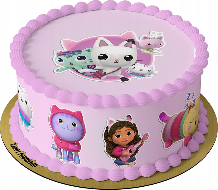 Jadalne Dekoracja KOCI DOMEK GABI Z OPŁATKA CUKROWEGO 10 ELEMENTÓW-WYCIĘTE