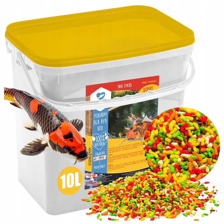 POKARM KARMA PASZA ZANĘTA GRANULAT DLA RYB KOI KARPI NA OCZKO WODNE