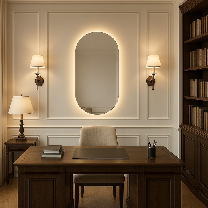 Lustro owalne LED COB łazienkowe, uniwersalne 100x50 cm bez ramy IP 67