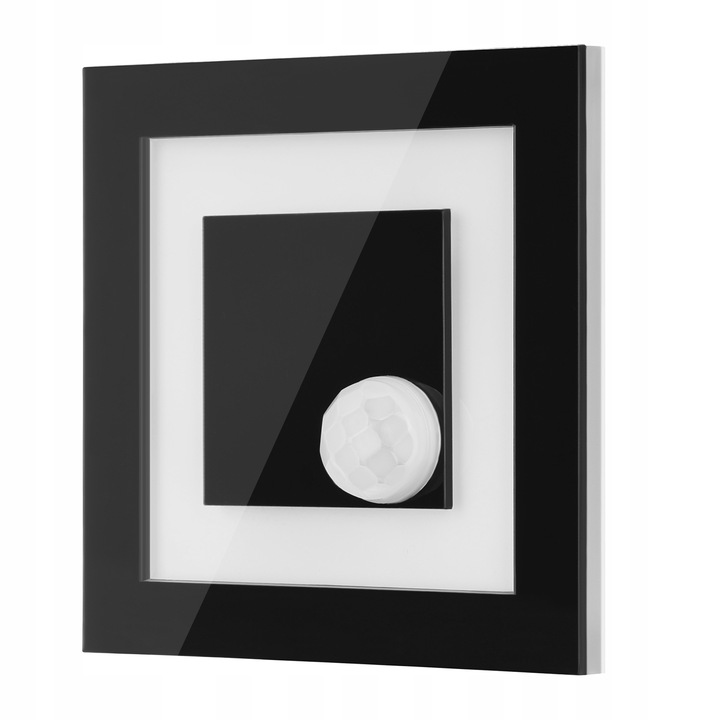 Oprawa schodowa LAMPKA z CZUJNIKIEM RUCHU ZMIERZCHU LED 230V CZARNA ZIMNA