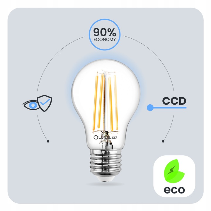 6x Żarówka LED E27 A60 11W = 100W 1521lm 4000K Neutralna FILAMENT