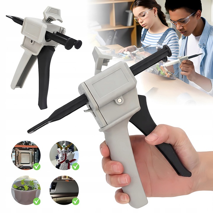 Pistolet ręczny wyciskacz do kleju dwuskładnikowego podwójne kartusze