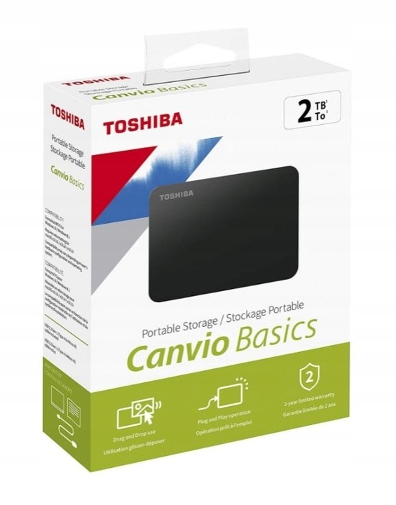 Dysk przenośny USB 3.2 2TB Toshiba Canvio Basics HDTB520EK3AA