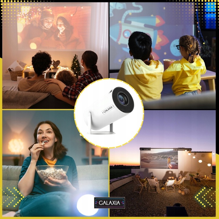 PROJEKTOR RZUTNIK MINI PRZENOŚNY ANDROID LED WIFI FULL HD SMART TV