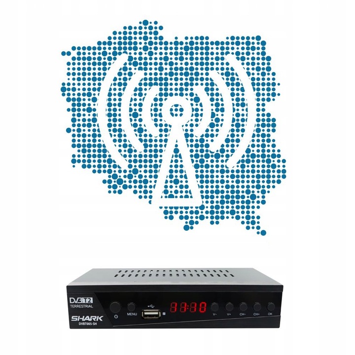 TUNER DEKODER DVBT2 TV NAZIEMNEJ DVB-T2/C HEVC H.265 FHD PILOT HDMI