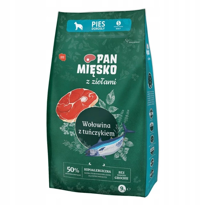 Pan Mięsko z Ziołami karma sucha dla psa WOŁOWINA TUŃCZYK małe rasy