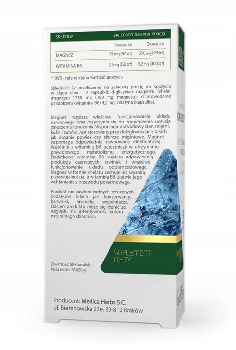 Glicynian Magnezu + witamina B6 testosteron nastrój sport siłownia skurcze