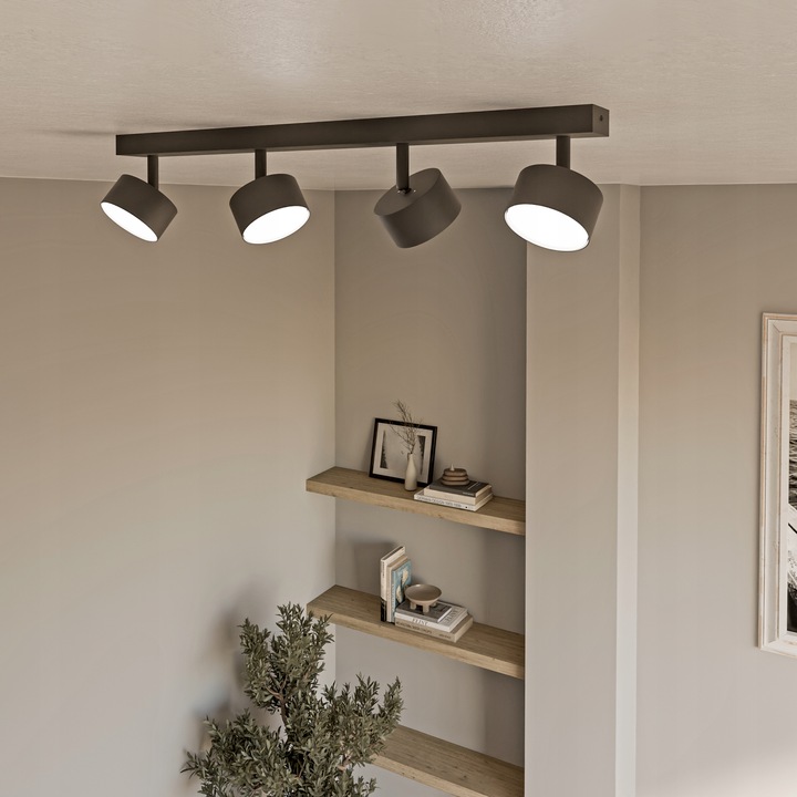 Lampa Sufitowa Szyna 4x GX53 Spot Reflektor Oprawa Ruchoma Czarna 60cm