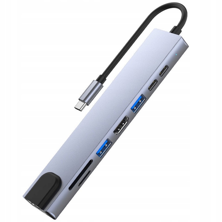 ADAPTER HUB 9w1 USB-C HDMI RJ45 Ethernet Czytnik Kart SD Macbook M1 M2 M3