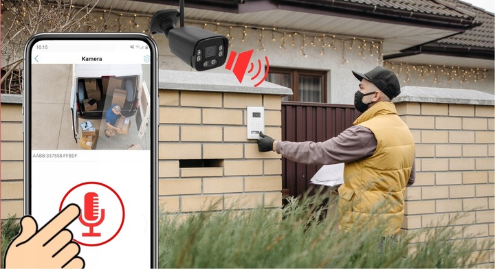 BEZPRZEWODOWA KAMERA ZEWNĘTRZNA WIFI IP 4Mpx CZARNA TUBA APLIKACJA TUYA DVS