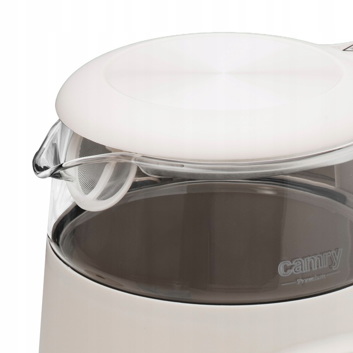 Czajnik Elektryczny 2200W Szklany beżowy Panel LED Mocny Camry CR1383