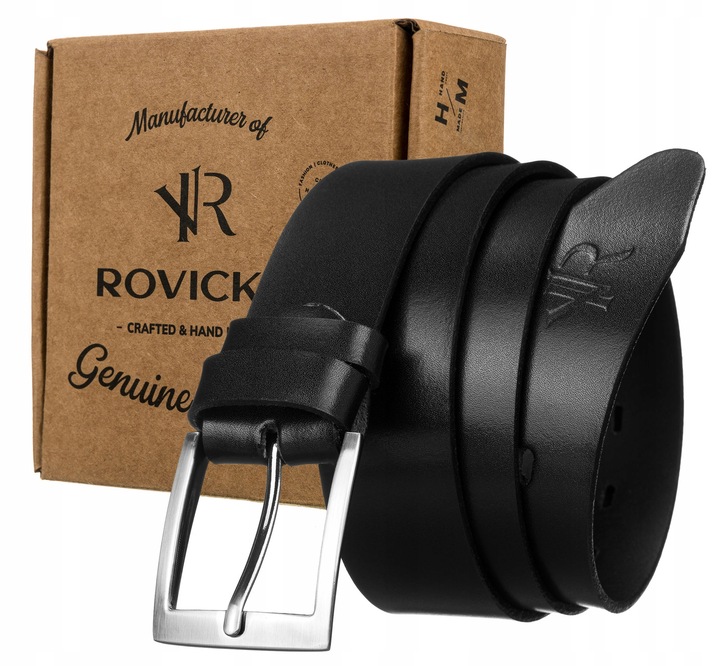 Skórzany pasek męski do spodni szeroki modny skóra