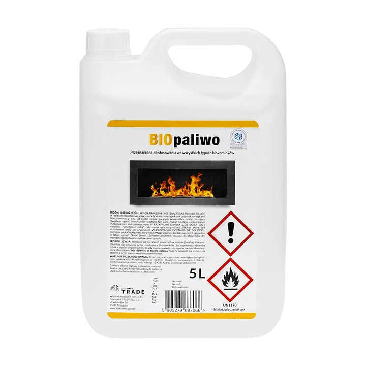 Neutralne Biopaliwo 5L bezzapachowe do biokominka