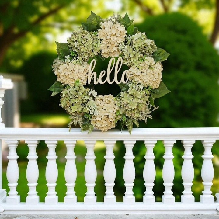 WIENIEC WIANEK GIRLANDA NA DZWI DEKORACYJNY JESIENNY STROIK HORTENSJE DOM