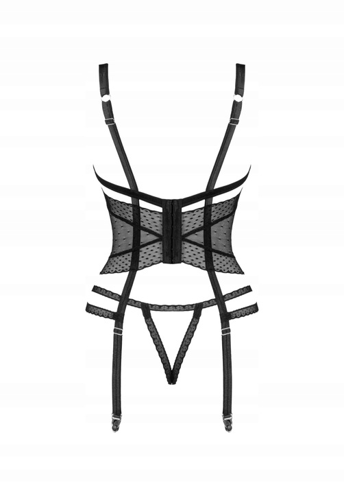 Obsessive Gorset i stringi Lanelia czarny XS/S