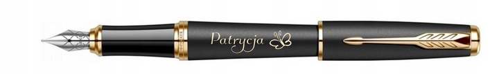 PIÓRO PARKER WIECZNE URBAN CZARNE GT ZŁOCONE z GRAWEREM ETUI PIÓRNIK CZARNY