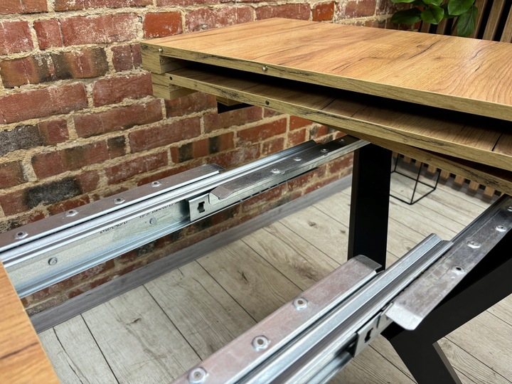 Stół okrągły 100 rozkładany do 200 cm LOFT metalowe nogi gruby blat