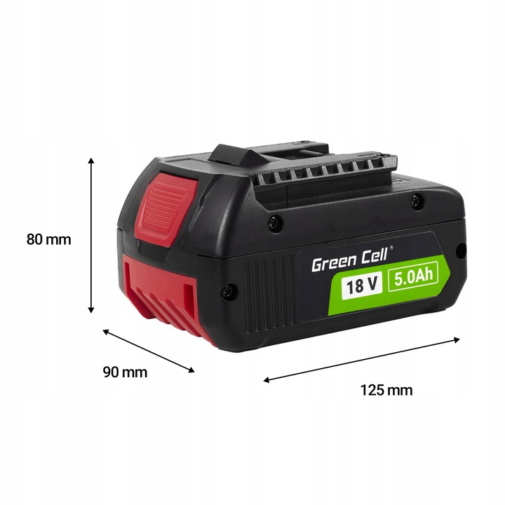 Bateria Green Cell 1600A002U5 do Bosch GBA 18V Professional System 18 V 5Ah