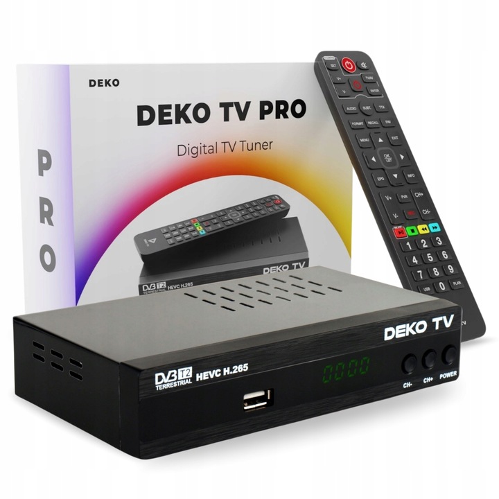 TUNER DEKODER DVBT2 DekoTV PRO Telewizji Naziemnej DVB-T2 HEVC H.265