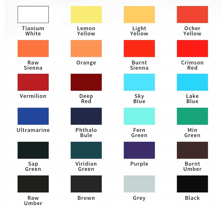 FARBY AKRYLOWE DUŻY ZESTAW FARB AKRYLOWYCH 24x12ml FARBA AKRYLOWA