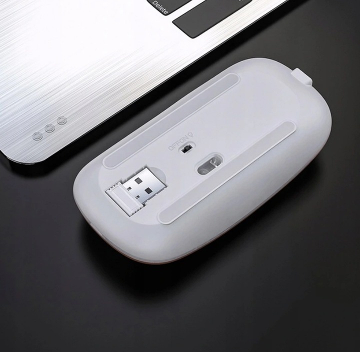 MYSZ BEZPRZEWODOWA DO LAPTOPA PODŚWIETLANA CICHE KLAWISZE 4 KOLORY